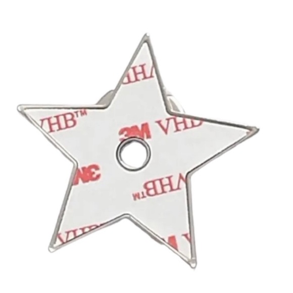 DIOR 🥳HP🥳 Star Phone Ring Pop Socket Silver Tone Metal - Picture 3 of 6